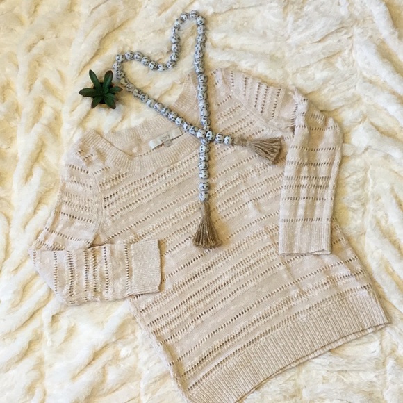 LOFT cotton/linen pointelle sweater - Picture 2 of 7